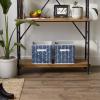 imageDII Non Woven Storage Collection Polyester Herringbone Bin Small Set of 2 Mauve 2 PieceNautical Blue