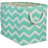 imageDII Polyester Container with Handles Chevron Storage Bin Large Round AquaAqua