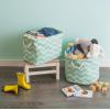 imageDII Polyester Container with Handles Chevron Storage Bin Large Round AquaAqua