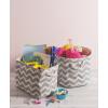 imageDII Polyester Container with Handles Chevron Storage Bin Large Round AquaGray