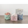 imageDII Polyester Container with Handles Chevron Storage Bin Large Round AquaGray