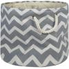 imageDII Polyester Container with Handles Chevron Storage Bin Large Round AquaGray