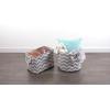 imageDII Polyester Container with Handles Chevron Storage Bin Large Round AquaGray