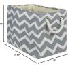 imageDII Polyester Container with Handles Chevron Storage Bin Large Round AquaGray