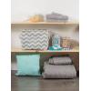 imageDII Polyester Container with Handles Chevron Storage Bin Large Round AquaGray