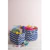 imageDII Polyester Container with Handles Chevron Storage Bin Large Round AquaNavy