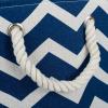 imageDII Polyester Container with Handles Chevron Storage Bin Large Round AquaNavy