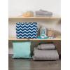 imageDII Polyester Container with Handles Chevron Storage Bin Large Round AquaNavy