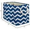 imageDII Polyester Container with Handles Chevron Storage Bin Large Round AquaNavy