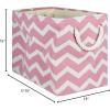 imageDII Polyester Container with Handles Chevron Storage Bin Large Round AquaRose