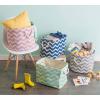 imageDII Polyester Container with Handles Chevron Storage Bin Large Round AquaRose