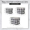imageDII Polyester Container with Handles Herringbone Storage Bin Small Off WhiteGray