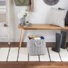 imageDII Polyester Container with Handles Herringbone Storage Bin Small Off WhiteGray