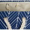 imageDII Polyester Container with Handles Herringbone Storage Bin Small Off WhiteNautical Blue