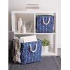imageDII Polyester Container with Handles Herringbone Storage Bin Small Off WhiteNautical Blue