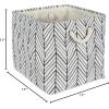 imageDII Polyester Container with Handles Herringbone Storage Bin Small Off WhiteOff White