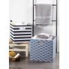 imageDII Polyester Cube Storage Collection Collapsible Hard Sided Bin 13x13x13quot Nautical BlueBlack