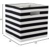 imageDII Polyester Cube Storage Collection Collapsible Hard Sided Bin 13x13x13quot Nautical BlueBlack