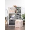 imageDII Polyester Cube Storage Collection Collapsible Hard Sided Bin 13x13x13quot Nautical BlueBlack