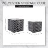 imageDII Polyester Cube Storage Collection Collapsible Hard Sided Bin 13x13x13quot Nautical BlueBrown