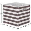 imageDII Polyester Cube Storage Collection Collapsible Hard Sided Bin 13x13x13quot Nautical BlueBrown