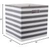 imageDII Polyester Cube Storage Collection Collapsible Hard Sided Bin 13x13x13quot Nautical BlueGray