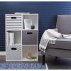 imageDII Polyester Cube Storage Collection Collapsible Hard Sided Bin 13x13x13quot Nautical BlueGray