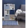imageDII Polyester Cube Storage Collection Collapsible Hard Sided Bin 13x13x13quot Nautical BlueNautical Blue
