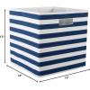 imageDII Polyester Cube Storage Collection Collapsible Hard Sided Bin 13x13x13quot Nautical BlueNautical Blue