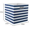 imageDII Polyester Cube Storage Collection Collapsible Hard Sided Bin 13x13x13quot Nautical BlueNautical Blue
