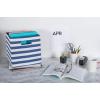 imageDII Polyester Cube Storage Collection Collapsible Hard Sided Bin 13x13x13quot Nautical BlueNautical Blue