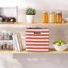 imageDII Polyester Cube Storage Collection Collapsible Hard Sided Bin 13x13x13quot Nautical BlueSpice
