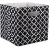 imageDII Hard Sided Collapsible Fabric Storage Container for Nursery Offices ampamp Home Organization 11x11x11  Lattice GrayBlack
