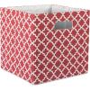 imageDII Hard Sided Collapsible Fabric Storage Container for Nursery Offices ampamp Home Organization 11x11x11  Lattice GrayRust