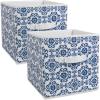 imageDII Non Woven Polyester Scroll Storage Bin Small Nautical Blue