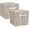 imageDII Non Woven Storage Collection Polyester Herringbone Bin Small Set of 2 Mauve 2 PieceStone