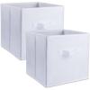 imageDII NonWoven Fabric Storage Bins with Removable Bottom 13quot SmallSet of 2 White 2 Piece