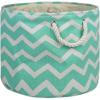imageDII Polyester Container with Handles Chevron Storage Bin Large Round AquaAqua