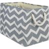 imageDII Polyester Container with Handles Chevron Storage Bin Large Round AquaGray