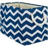imageDII Polyester Container with Handles Chevron Storage Bin Large Round AquaNavy
