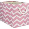 imageDII Polyester Container with Handles Chevron Storage Bin Large Round AquaRose