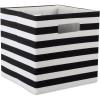 imageDII Polyester Cube Storage Collection Collapsible Hard Sided Bin 13x13x13quot Nautical BlueBlack