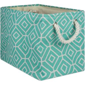 imageDII Collapsible Polyester Storage Bin Stained Glass Stone Medium RectangleAqua