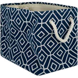 imageDII Collapsible Polyester Storage Bin Stained Glass Stone Medium RectangleNavy
