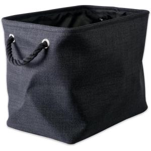 imageDII Collapsible Variegated Polyester Storage Bin Large GrayBlack