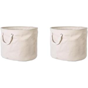 imageDII Collapsible Variegated Polyester Storage Bin Large GrayCream