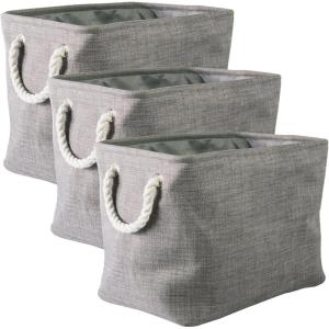 imageDII Collapsible Variegated Polyester Storage Bin Large GrayGray