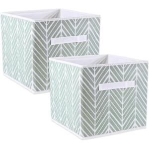 imageDII Non Woven Storage Collection Polyester Herringbone Bin Small Set of 2 Mauve 2 PieceMint