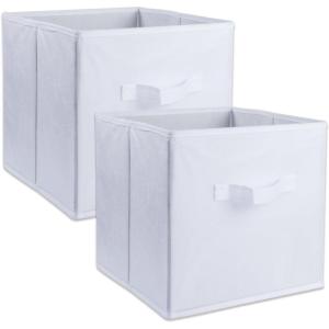imageDII NonWoven Fabric Storage Bins with Removable Bottom 13quot SmallSet of 2 White 2 Piece
