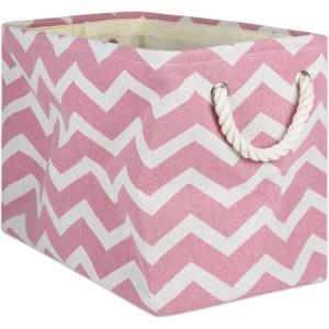 imageDII Polyester Container with Handles Chevron Storage Bin Large Round AquaRose
